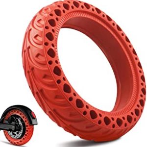 Rueda maciza microperforada en color rojo para patinete Xiaomi M365 o Pro