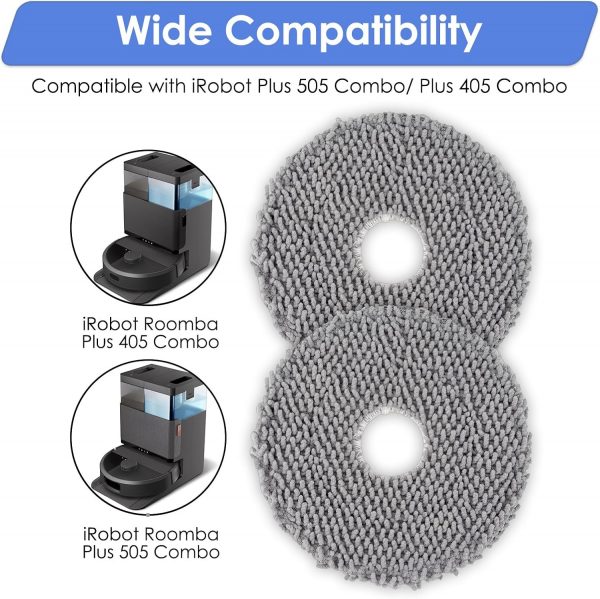 Almohadillas de Fregado para iRobot Plus 505 Combo + Base AutoWash / Plus 405 Combo – Pack 6 Unidades CD Recambios - Imagen 2